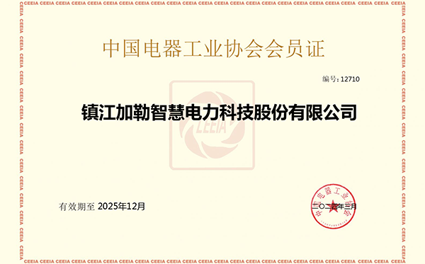 中国电器工业协会会员证